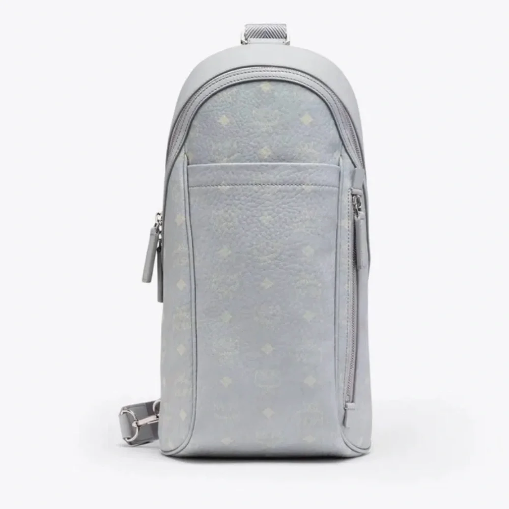 Mcm Visetos Aren Gray Monogram Sling Bag $725